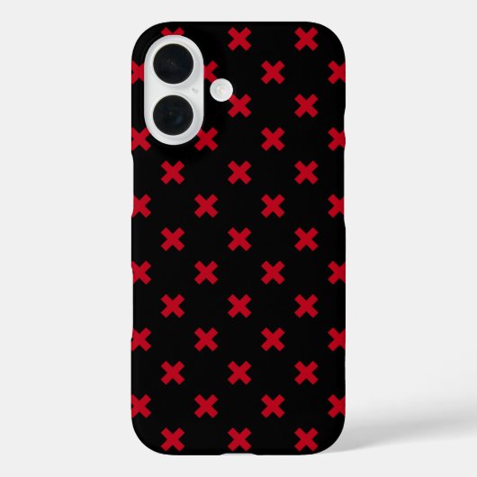 Rode kruissteken op zwart Case-Mate iPhone case (Achterkant)