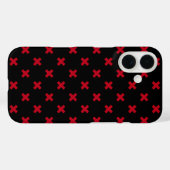 Rode kruissteken op zwart Case-Mate iPhone case (Achterkant (horizontaal))
