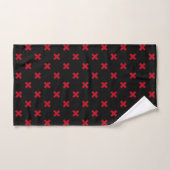 Rode kruisstift op zwarte bad handdoek (Handdoek)