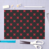 Rode kruisstift op zwarte tissuepapier (Craft)