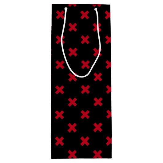 Rode kruisstift op zwarte wijn cadeautas (Achterkant)