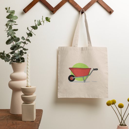 Rode Kruiwagen Tote Bag