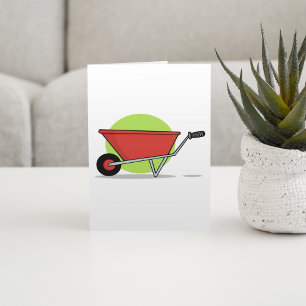 Rode Kruiwagen Tuinwagen T-shirt Kaart