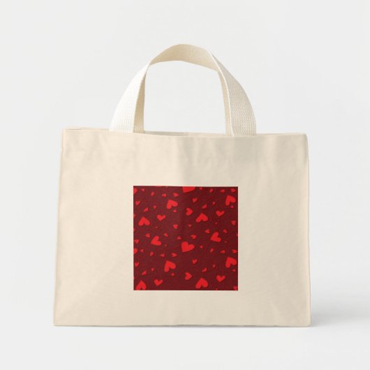 Rode krulharten mini tote bag (Voorkant)