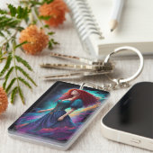 rode krullen Acryl Sleutelhanger (Voorkant Rechts)