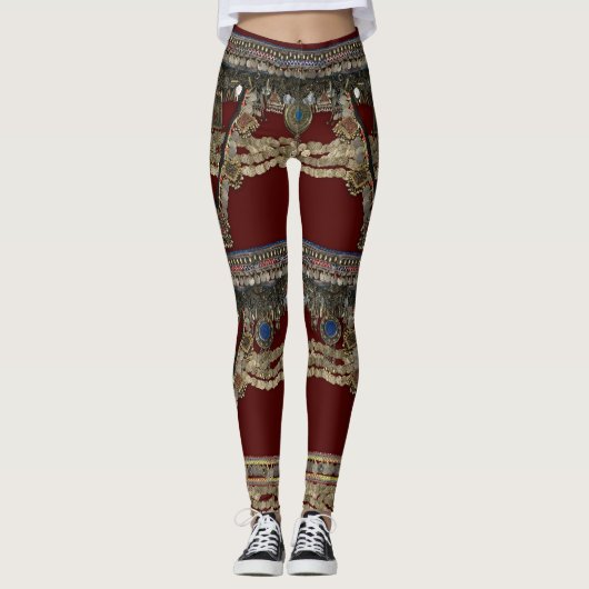 Rode Kuchi Tribal Pattern Leggings (Voorkant)