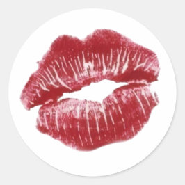 Rode Kus – Een Brute Uitdrukking van Liefde Ronde Sticker