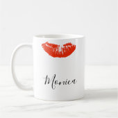 Rode Kus Lippen Lippenstift Persoonlijke Mok (Links)