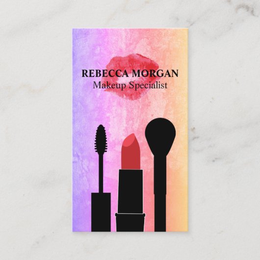 Rode Kus Vlek | Makeup Kwasten Visitekaartje (Voorkant)