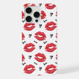 Rode Kusjes en Harten Patroon iPhone 15 Pro Max Case