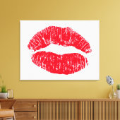 Rode Kuslippen Canvas Afdruk (Insitu (Woonkamer))