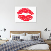 Rode Kuslippen Canvas Afdruk (Insitu (Slaapkamer))