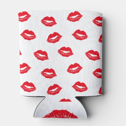 Rode kussen gepersonaliseerde bruiloft blikjeskoeler (Achterkant)