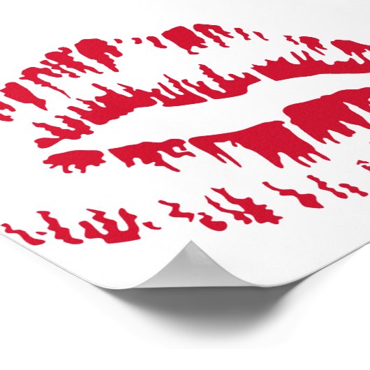 Rode kussen poster (Hoek)