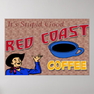 Rode Kust Coffee Retro Poster