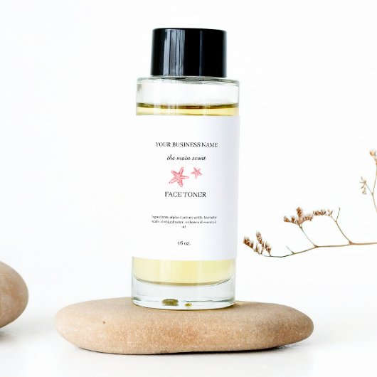 Rode kustgezicht toner cosmetica verpakking sticke rechthoekige sticker