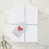 Rode Kwast Hart Valentijnsdag Cadeaulabel (Met Touw)