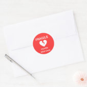 Rode Kwetsbaar Handle Met Zorg Verzendstickers Ronde Sticker (Envelop)