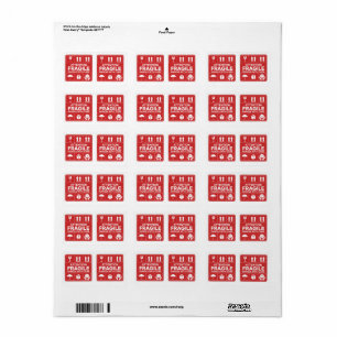 Rode Kwetsbaar Omzichtig behandelen Verzendlabel a Etiket
