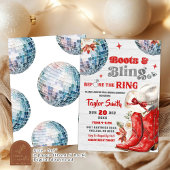 Rode laarzen en Bling Disco Christmas Vrijgezellen Kaart