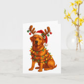 Rode Lab Kerstboom Licht Pyjama Labrador Hond L Kaart (Gele Bloem)