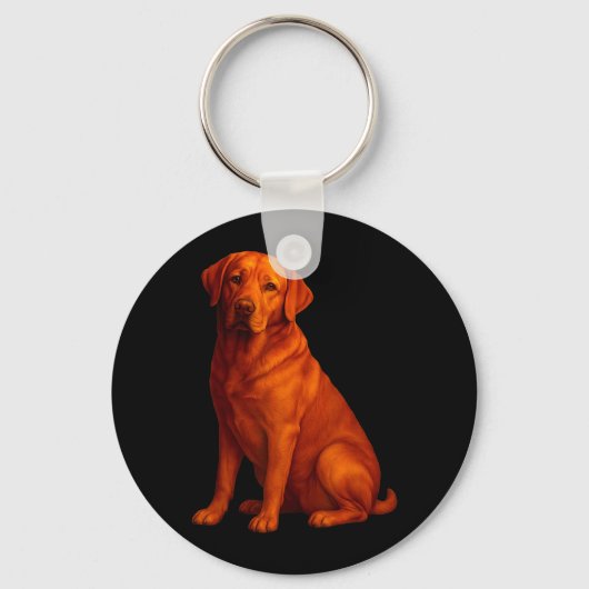 Rode Lab Moeder en Vader Labrador Hond Sleutelhanger (Voorkant)