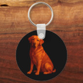 Rode Lab Moeder en Vader Labrador Hond Sleutelhanger (Voorkant)