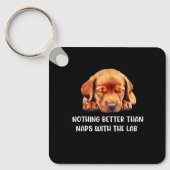 Rode Lab Moeder Vader Slapende Labrador Retriever Sleutelhanger (Voorkant)