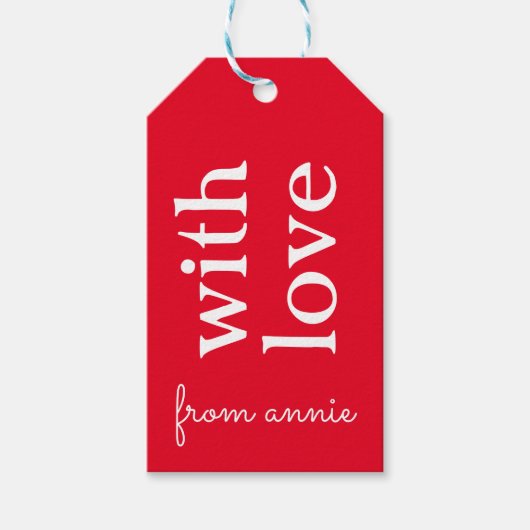 Rode Labels met aangepaste cadeaus Cadeaulabel (Voorkant)