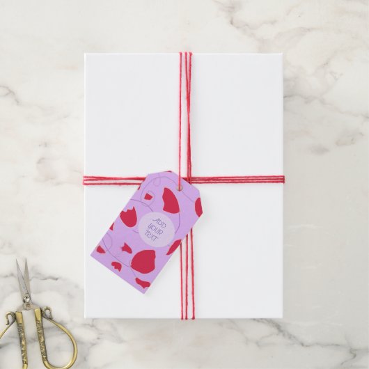 Rode Labels met blote cadeaus Cadeaulabel (Met Touw)