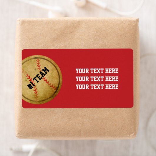 Rode labels voor Stickers van het honkbalteam (Insitu)