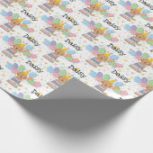 Rode labradoodle hond verjaardag cadeaupapier (Hoek)