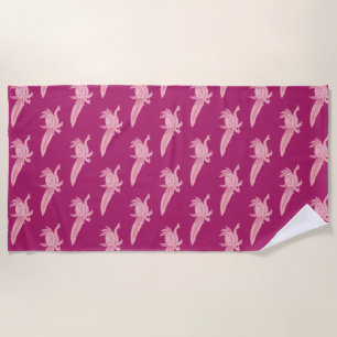 Rode Lachende Axolotl Handdoek – Mooie Kawaii Ontw
