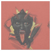 Rode Lachende Krampus Schakelaar Stof (Close Up)