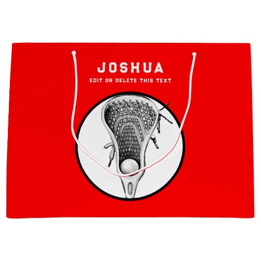 Rode Lacrosse grote geschenkzak Groot Cadeauzakje (Voorkant)