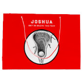 Rode Lacrosse grote geschenkzak Groot Cadeauzakje (Achterkant)