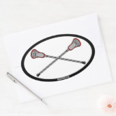 Rode Lacrosse Sticks Ovale Sticker (Envelop)