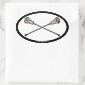 Rode Lacrosse Sticks Ovale Sticker (Tas)