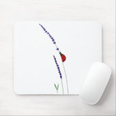 rode ladybug en paarse lavendel muismat (Met muis)