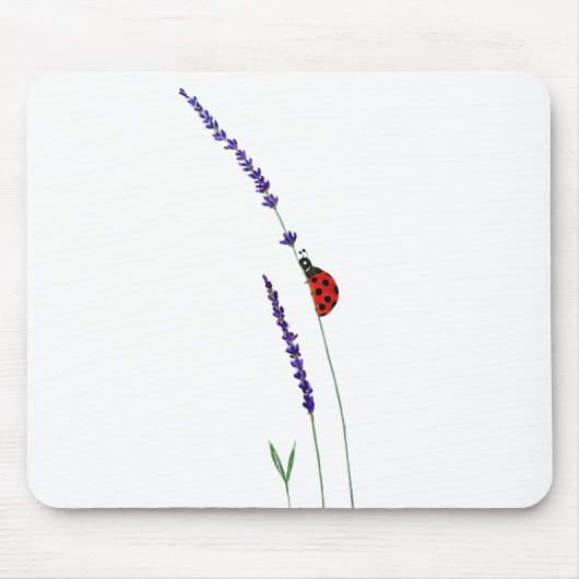 rode ladybug en paarse lavendel muismat (Voorkant)