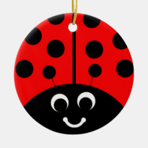 rode ladybug keramisch ornament