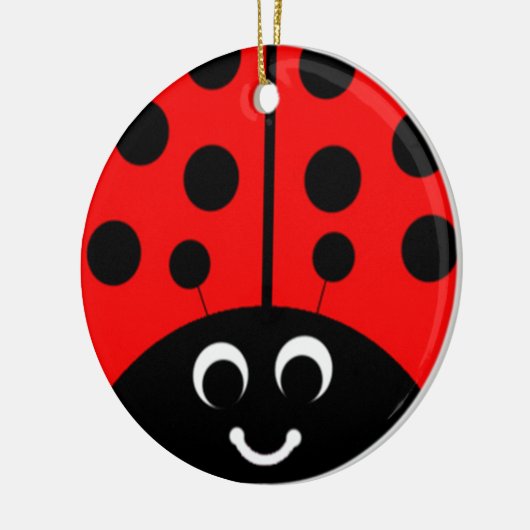 rode ladybug keramisch ornament (Links)