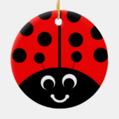 rode ladybug keramisch ornament (Achterkant)