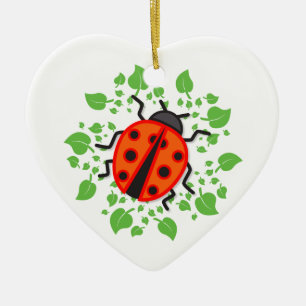Rode ladybug keramisch ornament