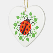 Rode ladybug keramisch ornament (Links)