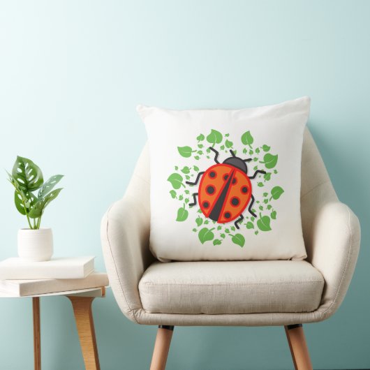 Rode ladybug kussen (Stoel)