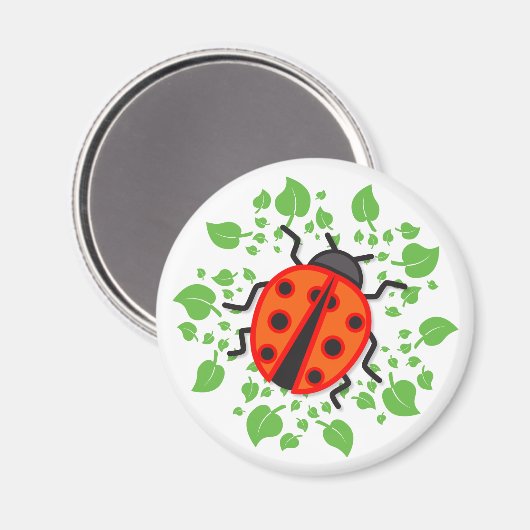 Rode ladybug magneet (Voorkant / Achterkant)