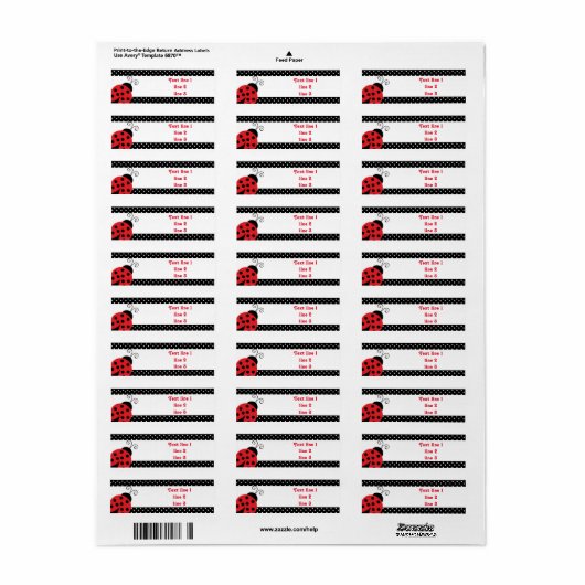 Rode Ladybug Polka Dot Adresetiketten Stickers (Full Sheet)
