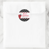 Rode Ladybug polka dot partij gunst stickers (Tas)