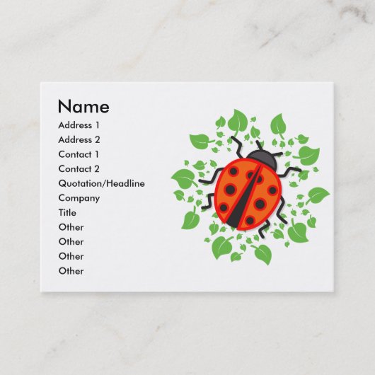 Rode ladybug visitekaartje (Voorkant)